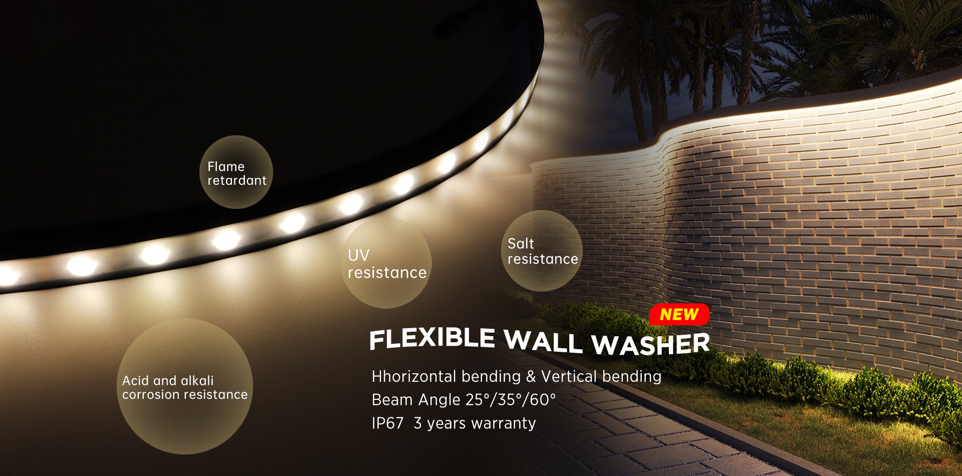 Flexible wall washer
