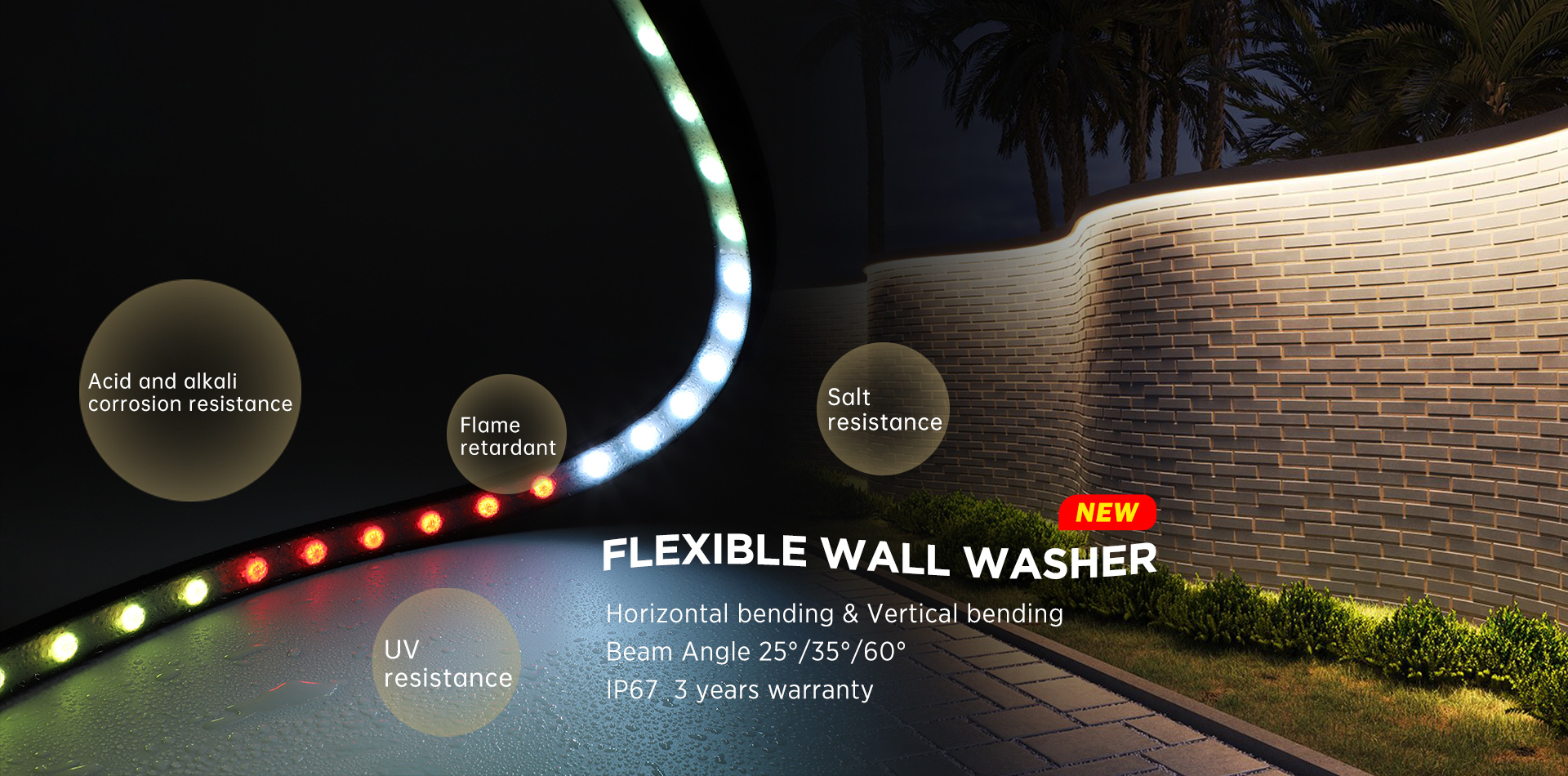 Flexible wall washer