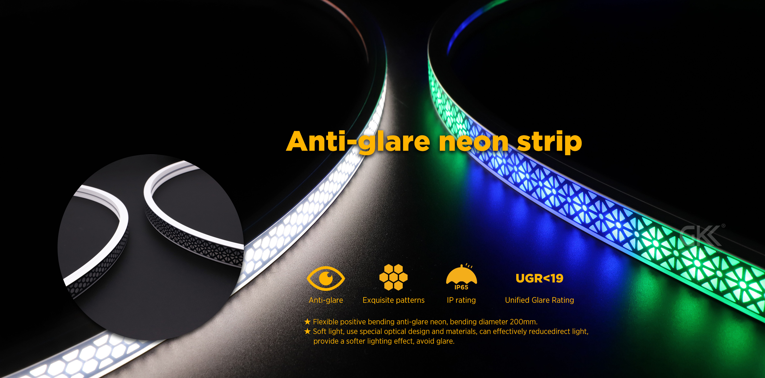 Anti-glare neon strip